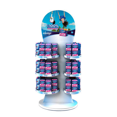 গুণ  Demountable Metal Cosmetic Display Rack Supermarket Display Rack For Sanitary Pads কারখানা
