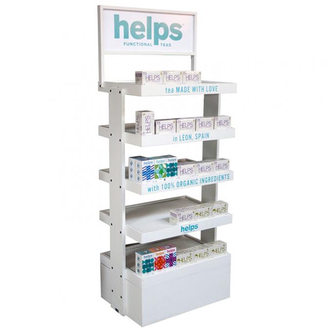 সুপারমার্কেটের কাঠের ডিসপ্লে র্যাকের জন্য মুখ পরিষ্কারকারী ত্বকের যত্ন পণ্য 6